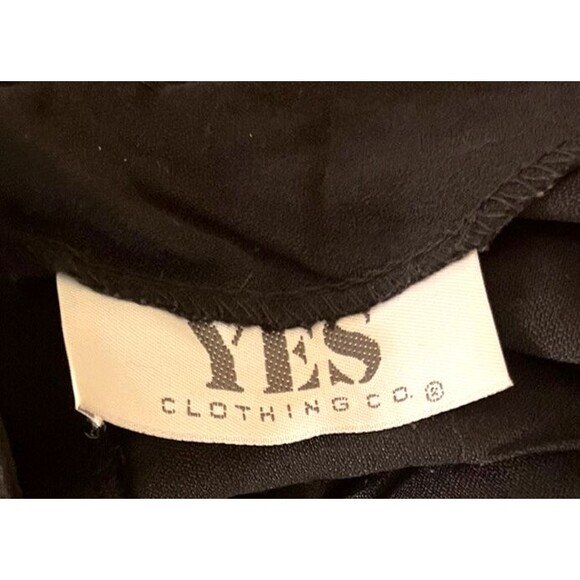 Vintage 90s YES Black Midi Backless Cocktail Dress Medium Crisscross Back Retro - Picture 4 of 4